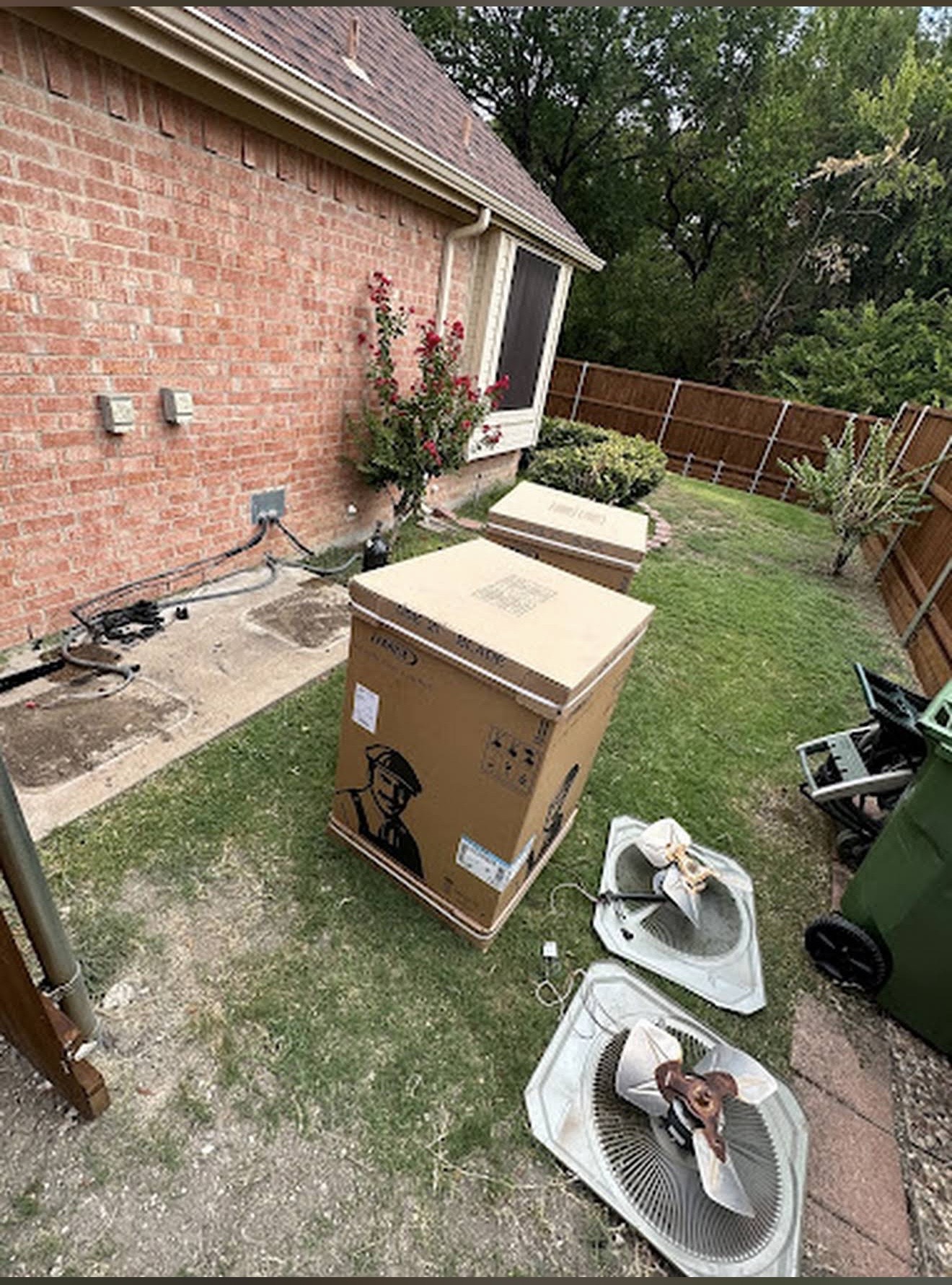Outdoor HVAC unit installation